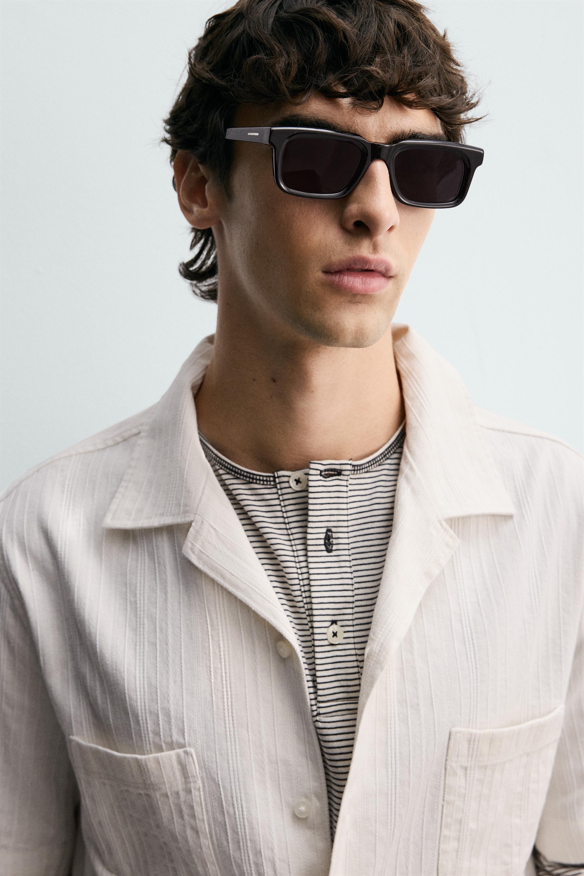 RELAXED FIT STRIPED JACQUARD SHIRT